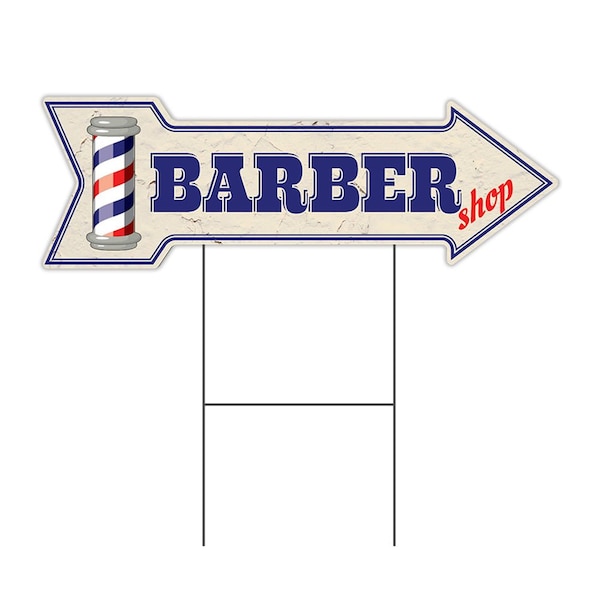 Barber Shop 2 Arrow Yard Sign Funny Home Decor 30in Wide